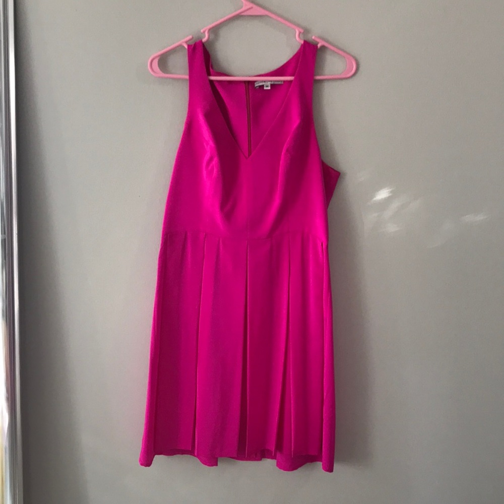 Hot pink silk dress